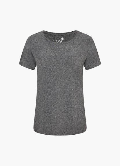 Loose Fit T-Shirts T-Shirt mit Kellerfalte graphit mel.