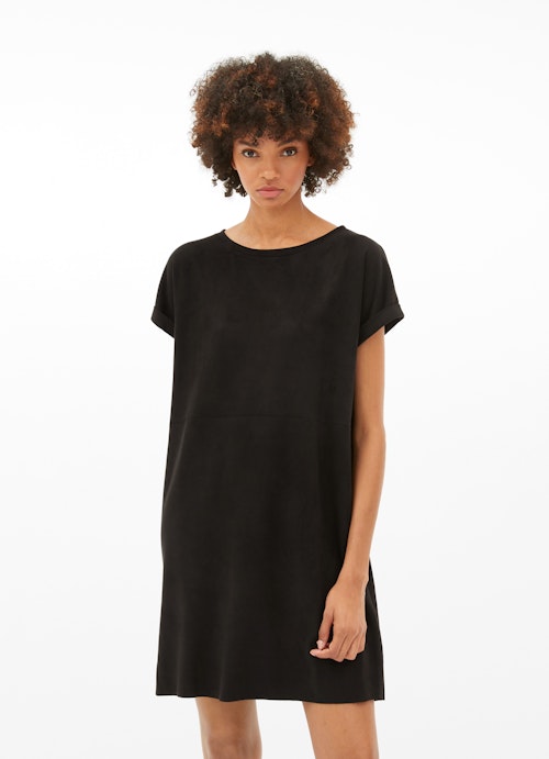 Regular Fit Dresses Tech Velours - Dress black