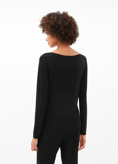 Slim Fit Long sleeve tops Rayon - Longsleeve black