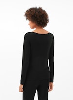 Slim Fit Long sleeve tops Rayon - Longsleeve black