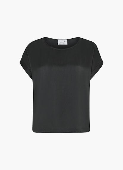 Boxy Fit Blusen Silk Satin - Shirt black