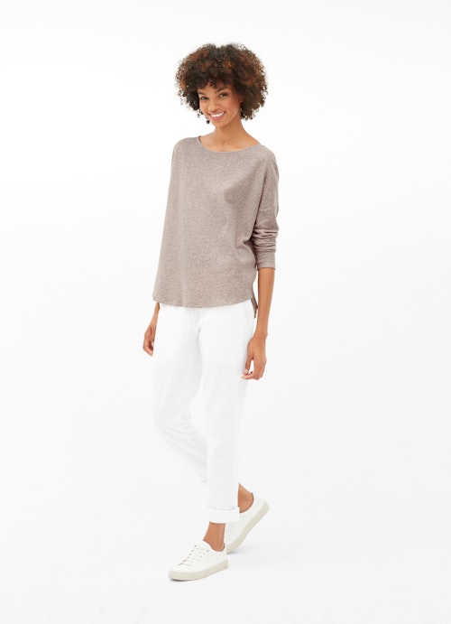 Coupe Loose Fit Sweat-shirts Haut en cachemire mélangé beige melange