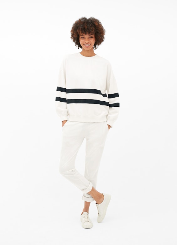 Oversized Fit Sweatshirts Sweater with Puffy Sleeves eggshell