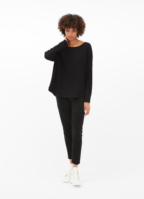 Coupe Loose Fit Sweat-shirts Haut en cachemire mélangé black