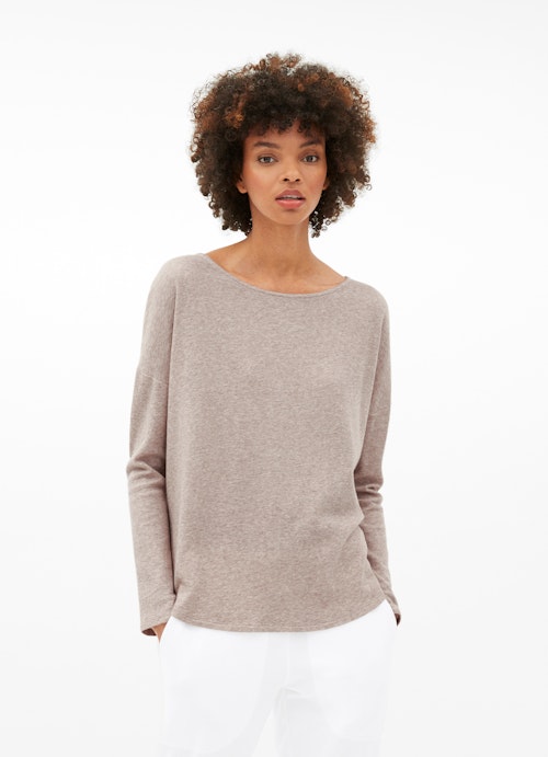 Coupe Loose Fit Sweat-shirts Haut en cachemire mélangé beige melange