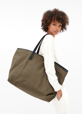 One Size Accessoires Canvas Shopper Bag dark olive
