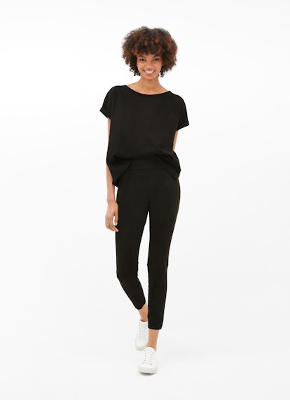 Slim Fit Pants Tech Velours - Leggings black