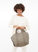 One Size Accessoires Canvas Logo Shopper Bag olive grey