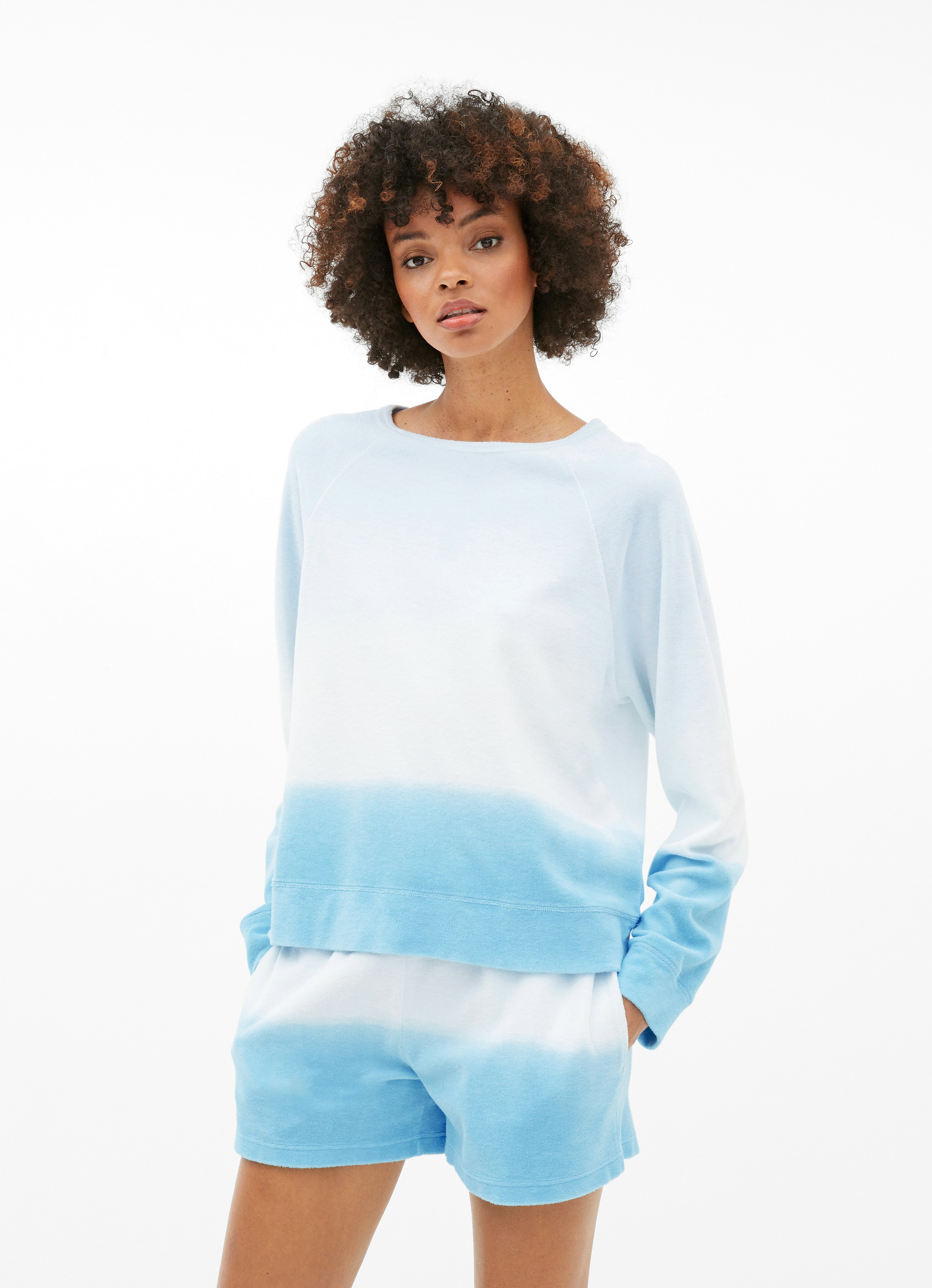 - in bei | Blau JUVIA Frottee Sweater Sweatshirts Annette online kaufen