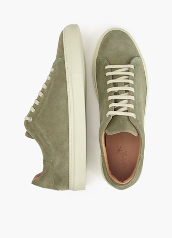 Coupe Regular Fit Chaussures Sneakers en cuir velours olive grey