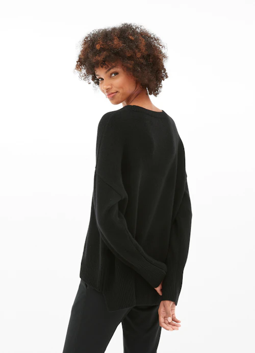 Coupe oversize Maille Pull-over en cachemire black