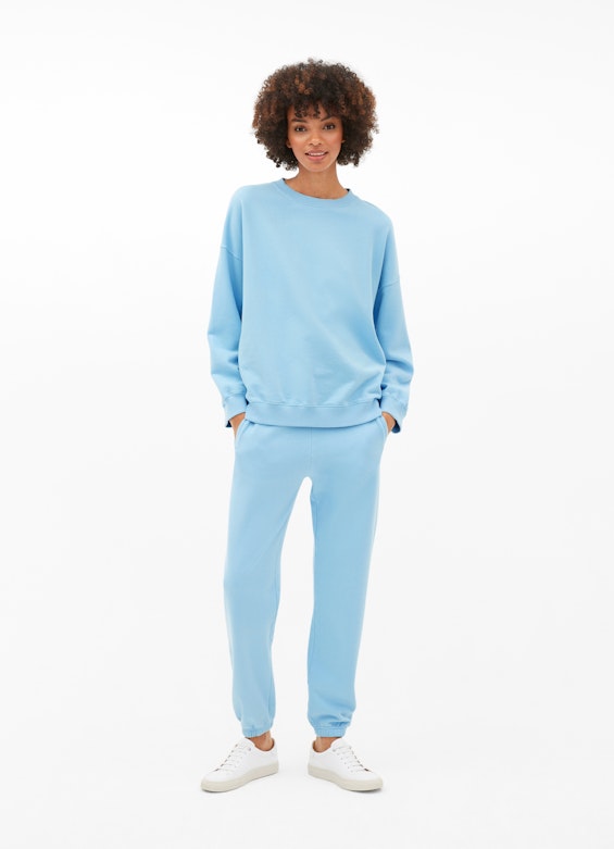 Basic Fit Sweatshirts Sweater with Puffy Sleeves faded aqua