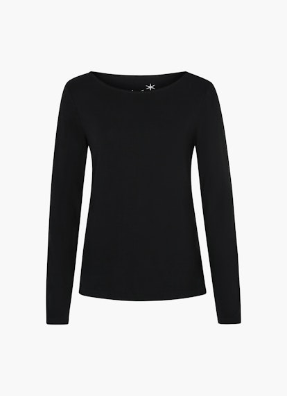 Slim Fit Long sleeve tops Rayon - Longsleeve black