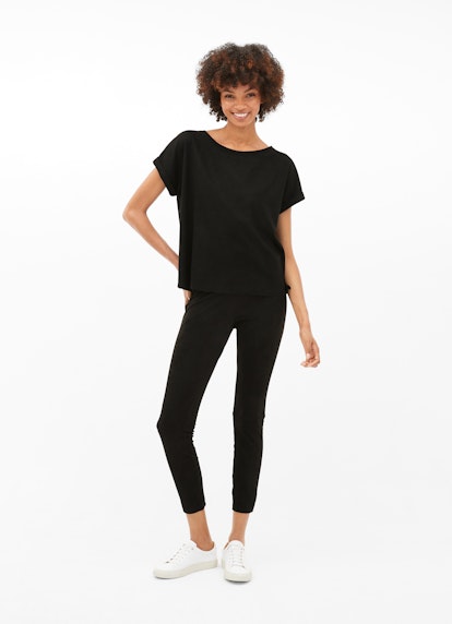 Slim Fit Pants Tech Velours - Leggings black