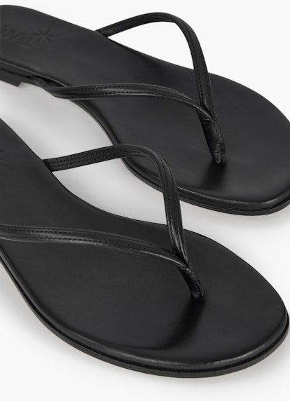 Regular Fit Shoes Leather - Flip-Flops black