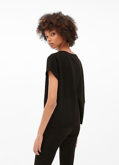 Boxy Fit T-Shirts Tech Velours - T-Shirt black