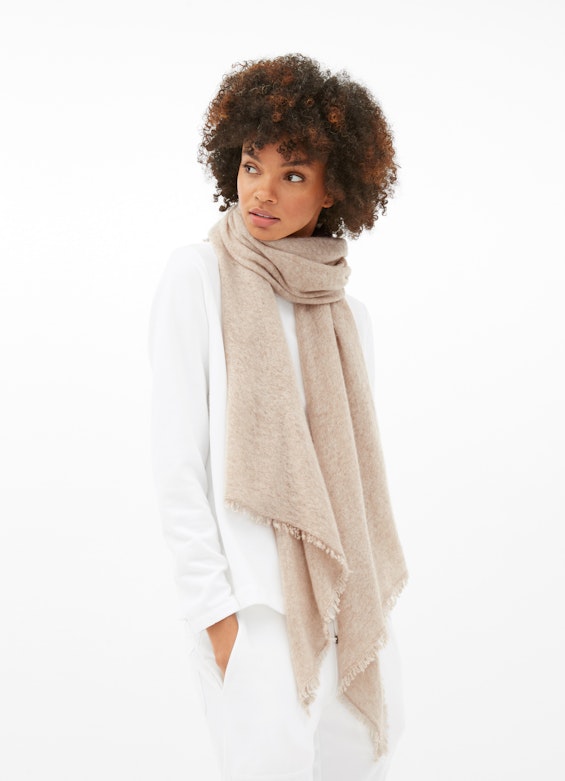 One Size Knitwear Pure Cashmere Scarf sand