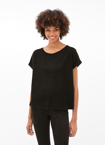 Boxy Fit T-Shirts Tech Velours - T-Shirt black