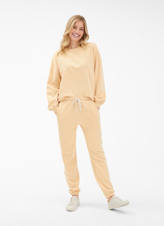 Oversized Fit Sweatshirts Sweater with Puffy Sleeves straw