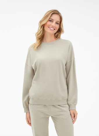 Basic Fit Sweatshirts Sweater mit Puffärmeln olive grey