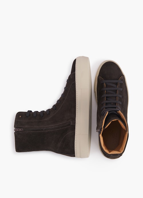 Regular Fit Schuhe Veloursleder - Hightop Sneaker brown