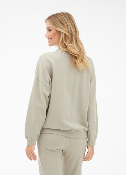 Basic Fit Sweatshirts Sweater with Puffy Sleeves olive grey