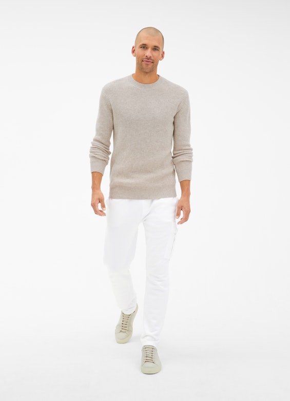 Casual Fit Strick Pullover sand