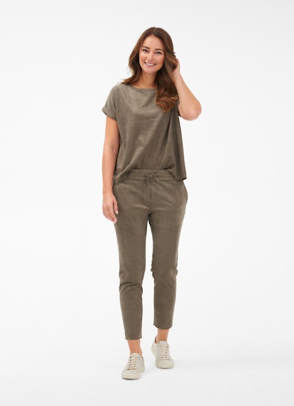 Casual Fit Pants Tech Velours - Trousers dark olive