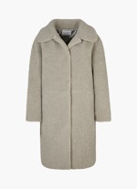 Loose Fit Coats Teddy Fur - Coat olive grey