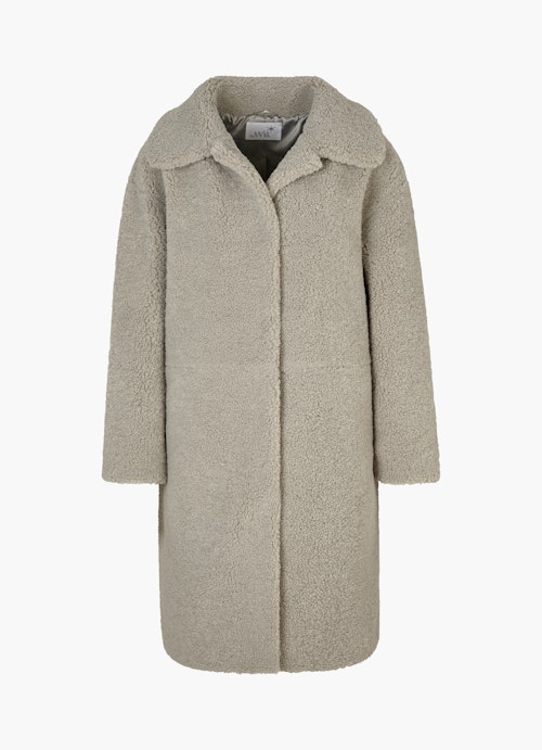 Loose Fit Coats Teddy Fur - Coat olive grey