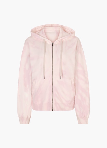 Loose Fit Jackets Hoodie Sweat Jacket with Puffy Sleeves pale pink