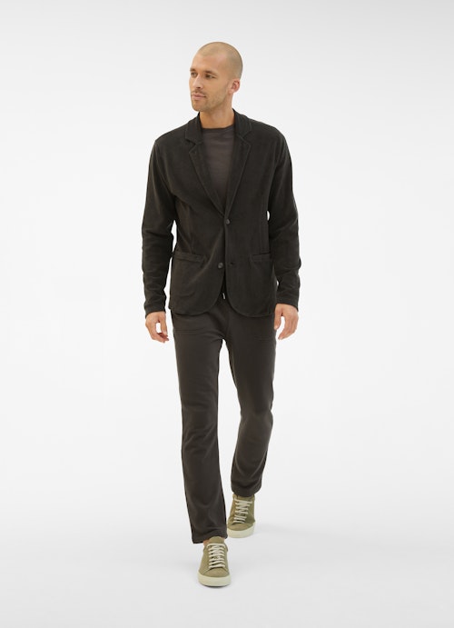 Regular Fit Blazers Terrycloth - Blazer dark chocolate