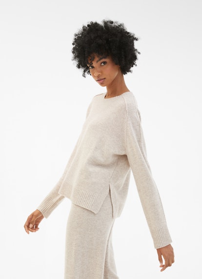 Regular Fit Knitwear Cashmere Blend - Pullover ecru mel.