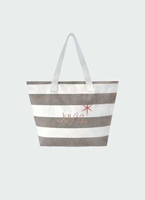 Canvas Bag Block Stripe ecru-anthra