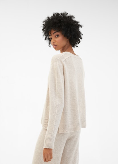 Regular Fit Knitwear Cashmere Blend - Pullover ecru mel.