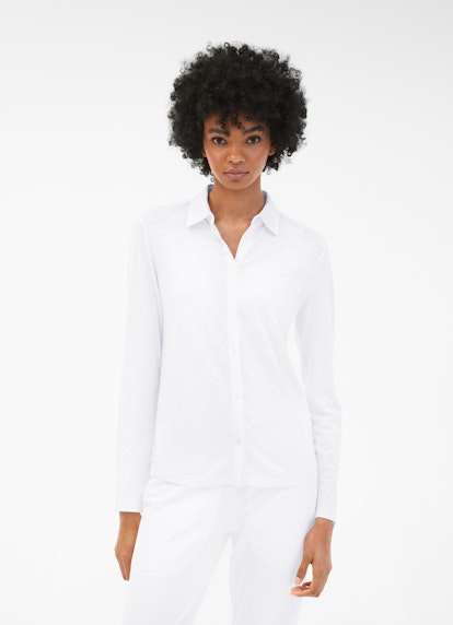 Regular Fit Blusen Jersey Bluse white
