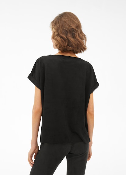 Boxy Fit T-shirts Tech Velours - T-Shirt black