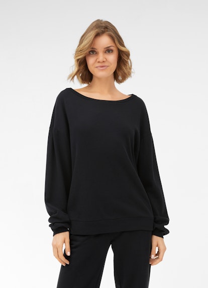 Loose Fit Sweatshirts Cashmix - Sweater with Puffy Sleeves black