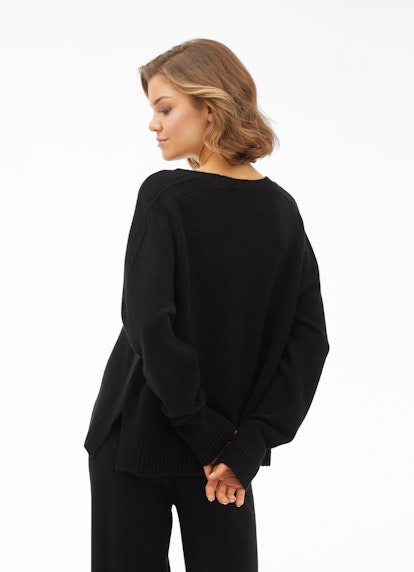 Regular Fit Knitwear Cashmere Blend - Pullover black