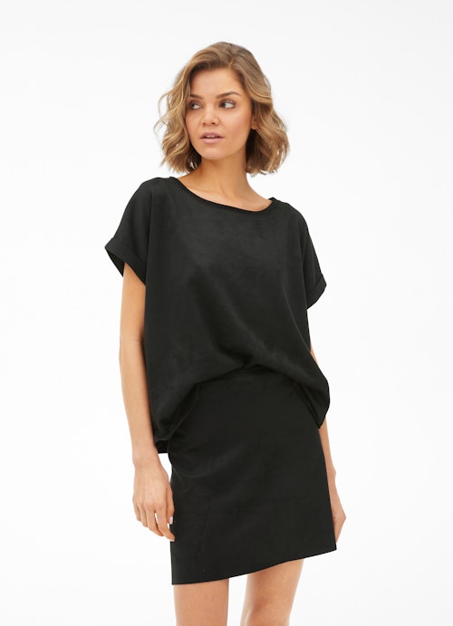 Regular Fit Skirts Tech Velours - Mini Skirt black