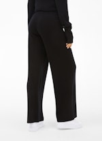 Wide Leg Fit Pants Cashmere Blend - Knit Pants black
