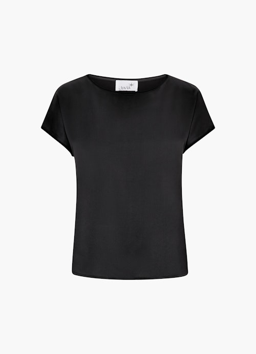Loose Fit T-shirts Silk Satin - Shirt black