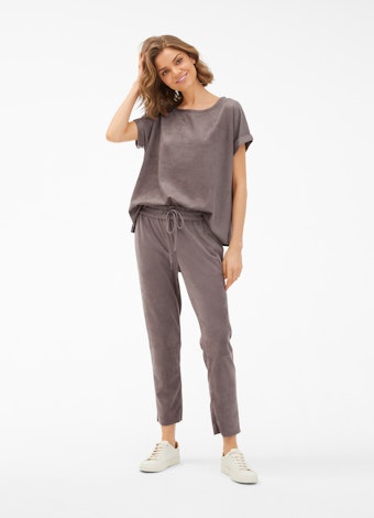 Casual Fit Pants Tech Velours - Trousers steel grey