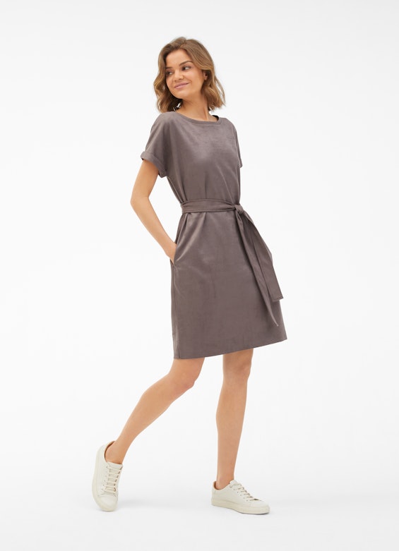 Regular Fit Dresses Tech Velours - Dress steel grey