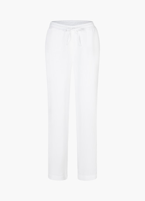 Wide Leg Fit Pants Linen - Trousers white