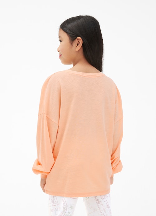 Regular Fit Longsleeves Longsleeve mit Puffärmeln peach