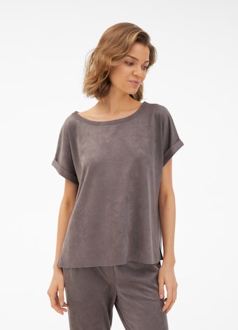 Boxy Fit T-shirts Tech Velours - T-Shirt steel grey