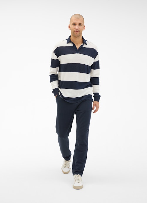 Regular Fit Longsleeves Cashmix - Polo Longsleeve navy