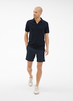 Coupe Regular Fit T-shirts Polo en tissu éponge navy