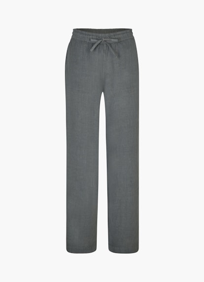 Wide Leg Fit Pants Linen - Trousers steel grey